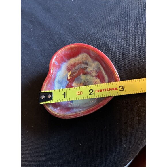 Vintage Canterbury Pottery Miniature Heart Shape Trinket Bowl - Picture 8 of 9